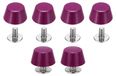 6x Rivet plat, 12 mm, rivets à vis pour sacs, violet