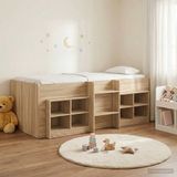vidaXL Loft Bed Frame met Kast 3 st Sonoma Eiken Bewerkt hout