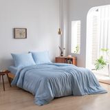 Boomba Bamboo Housse de couette bleu ciel 260x240/220 cm – Bande de rentrage, souple, respirant & durable