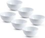 Plasticforte bols/coupes - 6x - dessert/petit déjeuner - plastique - D17 x H8 cm - ivoire blanc - sans BPA