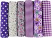 aufodara UOOOM 6 stuks 50 x 50 cm patchworkstoffen katoenen doek DIY handgemaakte naai-quiltstof (paars)