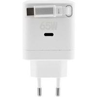 T'nB Netspanningsadapter met geïntegreerde kabel 65 Watt PD Turbo Charge 2 uitgangsaansluitingen (24 pin USB-C) wit