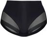 Bye Bra High Brief Tulle Kanten Naadloze Ondergoed met Hoge Taille, Zachte, Rekbare, Ademende Polyamide-Elastane Slip voor een Glad Silhouet, Beige & Zwart (Zwart, XL)