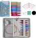 Sans marque Jeu d'aiguilles circulaires interchangeables, 3-8 mm, couleurs diverses, plastique, métal