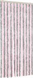 vidaXL - Vliegengordijn - 90x220 cm - Chenille - Zilvergrijs en Roze