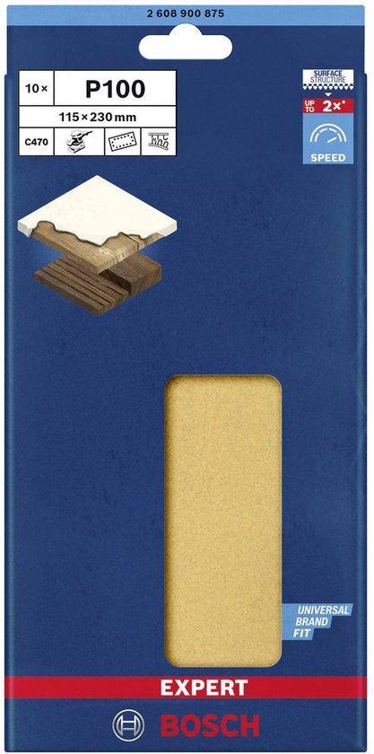 Bosch EXPERT C470 - 10x schuurpapier - 115x230mm - Korrel 100