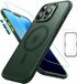 ESR Classic Pro HaloLock Hoesje + Tempered Glass Geschikt voor Apple iPhone 16 Pro Max | Back Cover Compatibel met MagSafe met Screen Protector | Camera Bescherming | Frosted Groen