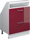 Vicco R-Line Keukenkast voor schuine wand – 60 cm met 2 laden Rood hoogglans/wit