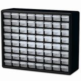 Akro-Mils Schuifladenkast van kunststof voor garage, rekeningen, LEGO-opslag, gereedschapskist voor leraren, make-up-organizer en nog veel meer, zwart, 64 laden