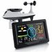 Brandson - Draadloos weerstation met 5-in-1 buitensensor, led-kleurendisplay, DCF, thermometer, hygrometer, barometer, windmeter en regensensor, zonnepaneel, weerswaarschuwing, weersvoorspelling