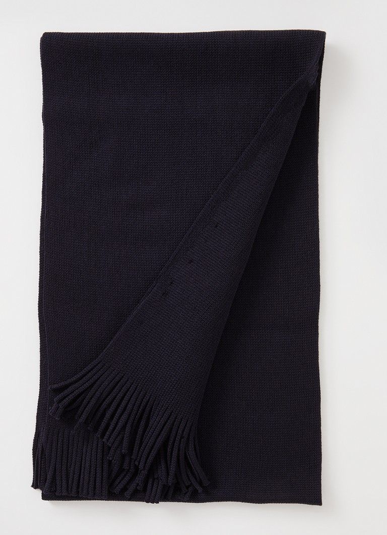 HUGO BOSS Albas Fine Knit Wool Scarf 190 x 26 cm