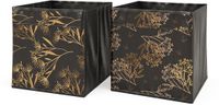 Vicco Opbergbox – 30 x 30 cm Set van 2 Zwart/Goud