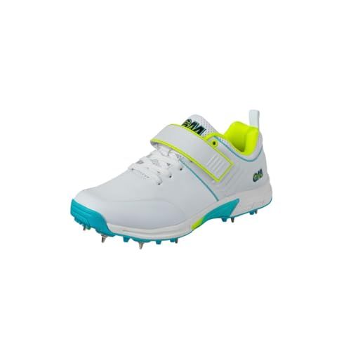 Gunn & Moore Aion + Cricket Shoes - White/Fluoro Yellow/Blue - EU 41