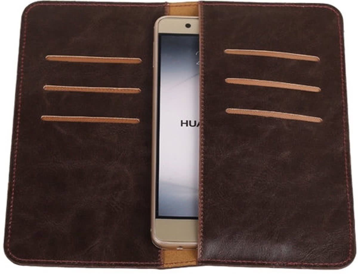 Best Cases Mocca Pull-up Large Pu portemonnee wallet voor Huawei Honor Holly 2 Plus - 8718883819405