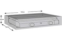 WERKA PRO Beschermende hoes voor elektrische grillplaat, opberghoes voor wagen, camping, gas, waterdicht, UV-bestendig, 52 cm, 50 cm x 22 cm-11283, grijs, 52 cm x 50 cm x 22 cm