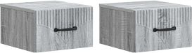 vidaXL Table de chevet murale Gris Sonoma