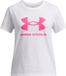 Under Armour UA BIG LOGO SS Unisex Sportshirt - Wit - Roze