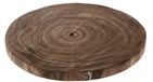 HBX Natural Living Kaarsenbord/decoratie dienblad - houten boomschijf donker - D29 x H3 cm - rond - tafeldecoratie schaal