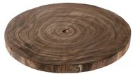 HBX Natural Living Kaarsenbord/decoratie dienblad - houten boomschijf donker - D29 x H3 cm - rond - tafeldecoratie schaal