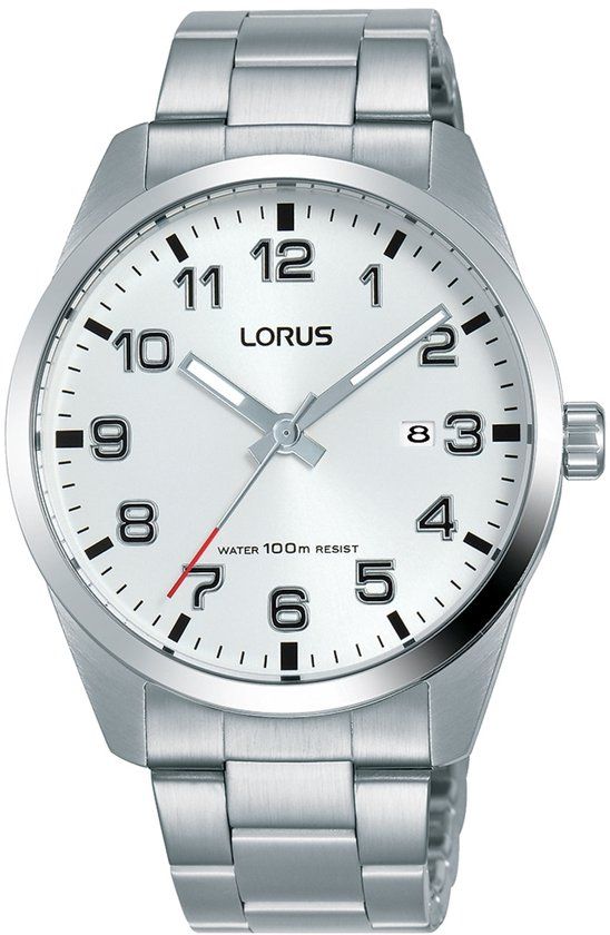 Lorus RH977JX5 Heren Horloge - Zilverkleurig - Stalen Band - Wit Wijzerplaat - Heren