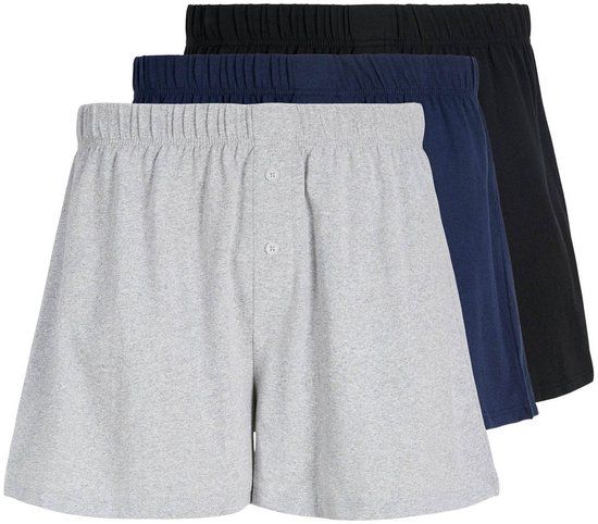 Jack&Jones Boxershorts JACJONES BASIC JERSEY BOXERS 3PACK - Zwart/Blauw/Grijs - Maat XL