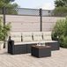 Prolenta Maison Exclusive - Tuinset voor in de tuin, bestaande uit 5 delen met kussens, zwart, gemaakt van polyrotan