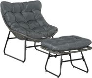 Outsunny - Rattansessel Set - Metaal - PE Rattan -Grijs