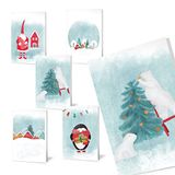 Forletter - 10 stuks kerstkaarten van gerecycled papier, Holly Jolly