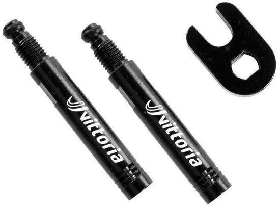 Vittoria Uitbreidingsklep 20mm Alu Zwart (2 stuks)