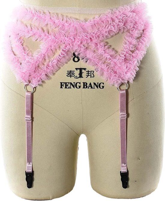 Roze Verstelbare Jarretel Been Gordel - Heup Harnas - Kant - BDSM - One Size