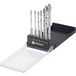 TOOLCRAFT TO-10312161 Carbure, Acier Jeu de forets 3 mm, 4 mm, 5 mm, 6 mm, 8 mm, 10 mm, 12 mm Longueur totale 155 mm Trempé 1 pièce(s)