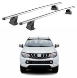 Omac Barres de toit transversales en aluminium pour Mitsubishi L200 Double Cab / Single Cab 2015-2026 – Tüv / Din 75302:2019 – Antivol inclus – Charge max 75 kg – 2 barres – Gris