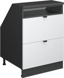 Vicco Rion Kast voor schuine wand – 60 x 81.6 cm met 2 laden, kastromp 60 cm diepte Witte golf