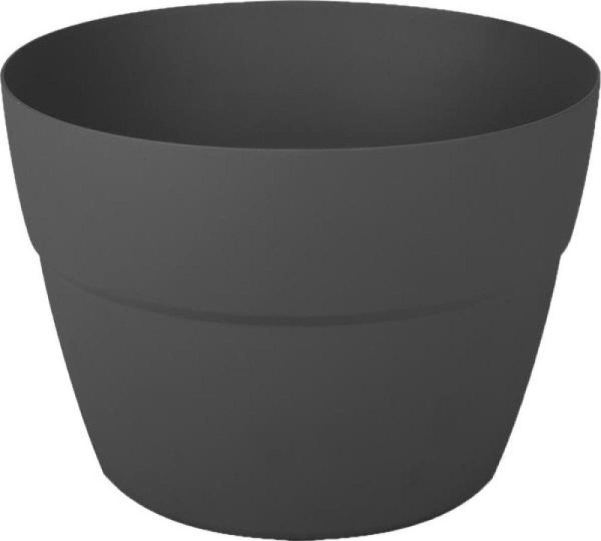 Zwarte balkon plantenpot - D30 x H21 cm - 8 liter - Kunststof