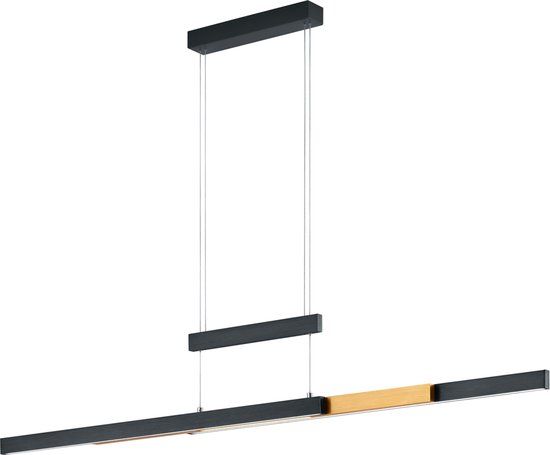 BES LED Trion Trojan Up and Down LED Hanglamp - 45W - Rechthoek - Mat Zwart - Aluminium