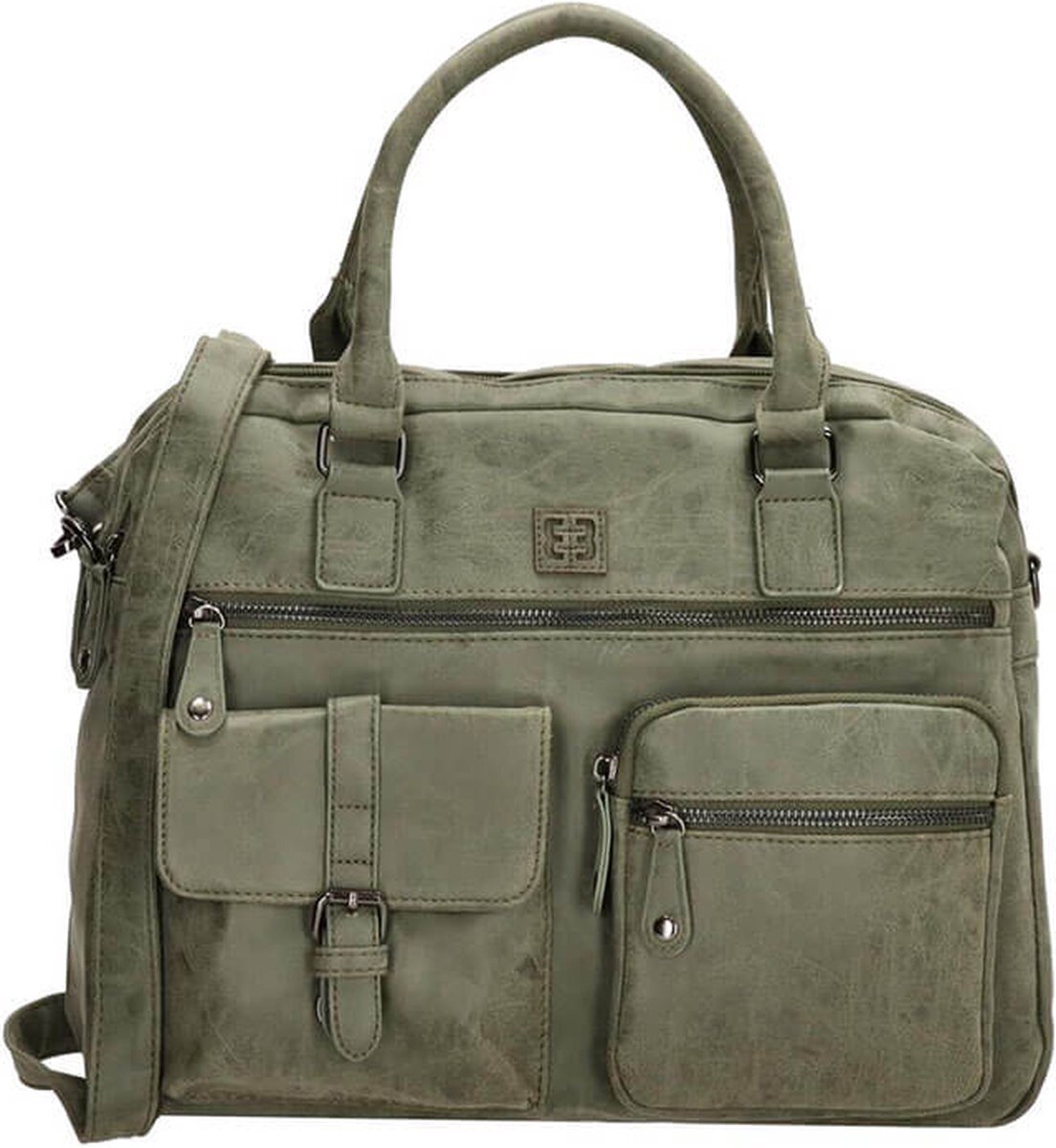 Enrico Benetti Ardèche 66585 Handtas met 15" laptopvak - Olijf groen