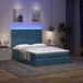 Prolenta Maison Exclusive - Ottoman bedframe met matrassen, donkerblauw, 140x190 cm, fluweel