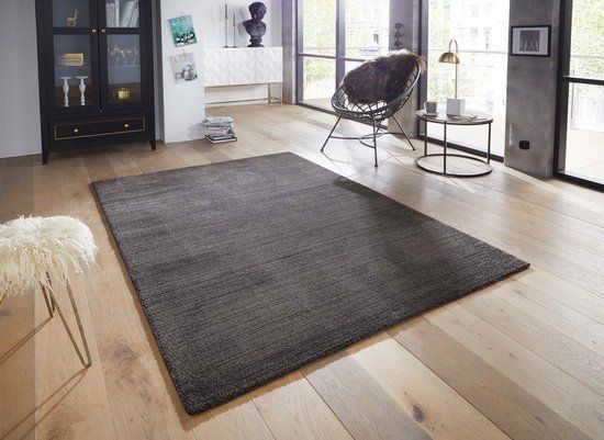 Elle Decoration Loos Design Vloerkleed - Antraciet - 80x150 cm