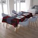 Bonamaison Tafelkleed, Anti-Mold, Sneldrogend, Waterdicht, 100% Polyester Tafellaken, rood Zwart, 140 x 200 Cm