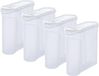 Novaliv Schenktuitblikken 4 STUKS Opbergcontainer pour strooien 2,4 litre - Transparant/Blanc Plastique