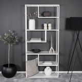 Hioshop Nohr Staal wandkast 5 planken wit