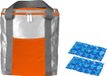 Merkloos Koeltas oranje/zilver met 2 stuks flexibele koelelementen 15 liter