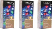 Lumineo Guirlande lumineuse - 3x - argent - 40 ampoules LED - coloré - 195 cm - fil argenté - minuterie - micro guirlande lumineuse de Noël