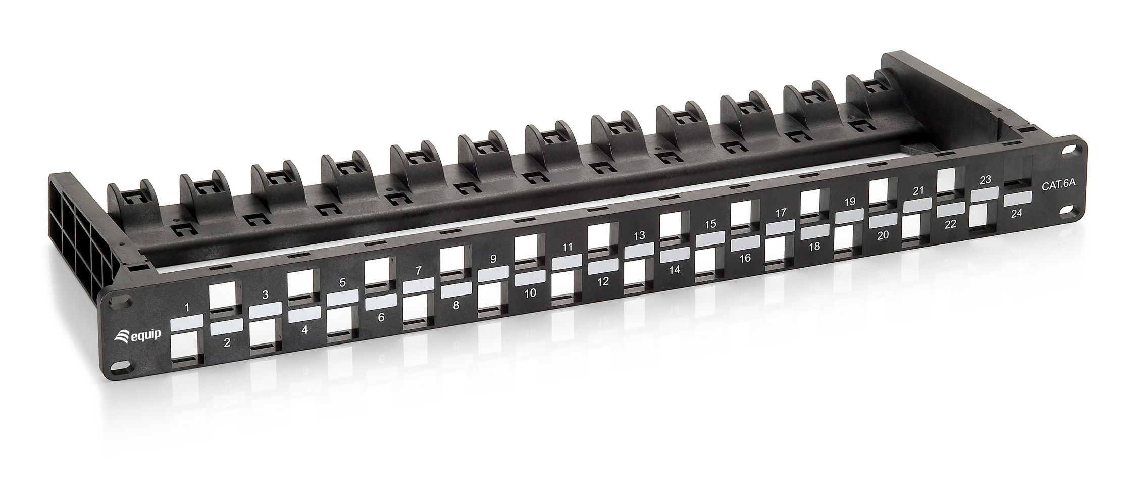 Equip 24-Port Keystone Cat.6A Unshielded Patch Panel - Black