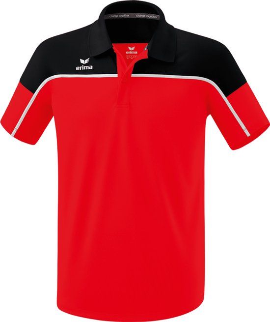 Erima Change Polo Heren - Rood / Zwart / Wit - Maat L