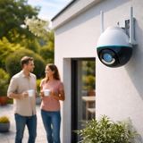 Merkloos Buitencamera WiFi Roterend 4 MP Bekabeld PoE Nachtzicht in kleur