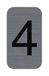Exacompta 67184E - Kleefplaat met cijfer 4 - Geborsteld aluminium look - 2,5 x 4,4 cm