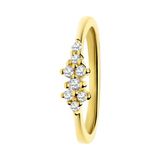 Lucardi - Dames Zilveren ring asymmetrisch zirkonia - Ring - 925 Zilver - Goudkleurig - 19 / 60 mm