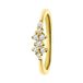 Lucardi - Dames Zilveren ring asymmetrisch zirkonia - Ring - 925 Zilver - Goudkleurig - 19 / 60 mm