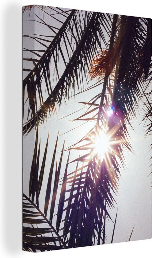OneMillionCanvasses Canvas schilderij 90x140 cm - Palmbladeren - Multicolor - Modern